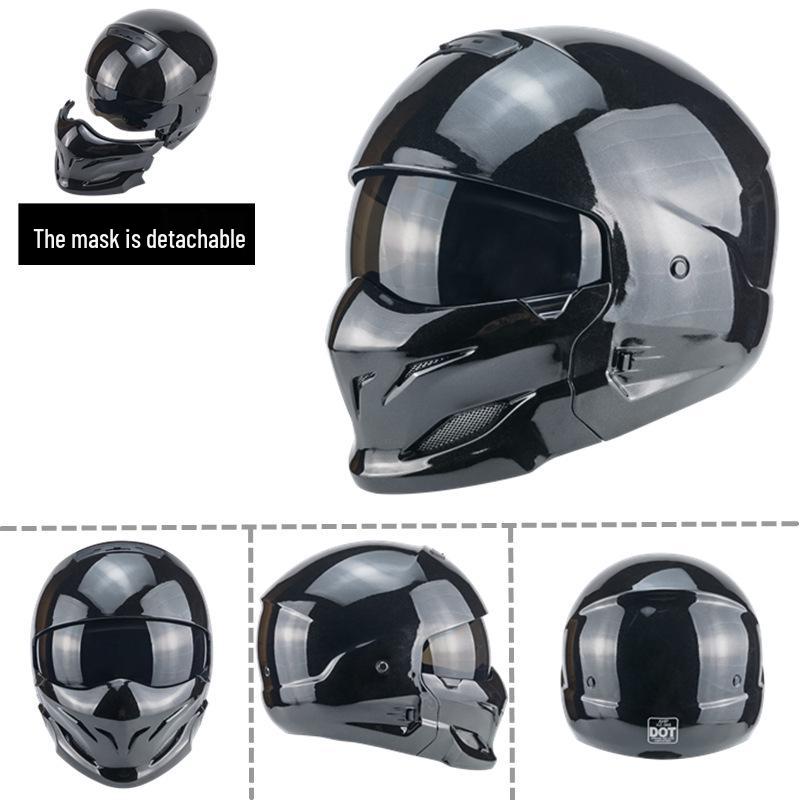 Samurai Black Scorpion Retro Men's Helmet - Four Seasons Half Helmet Indian Style