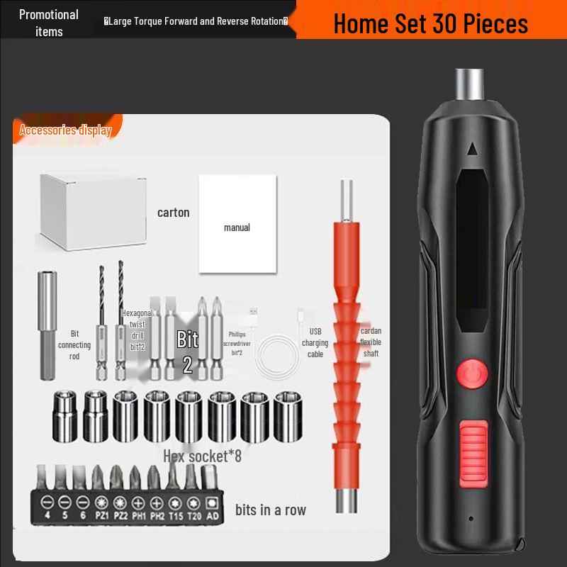 Rechargeable Mini Electric Screwdriver and Drill Tool Set for Household Use