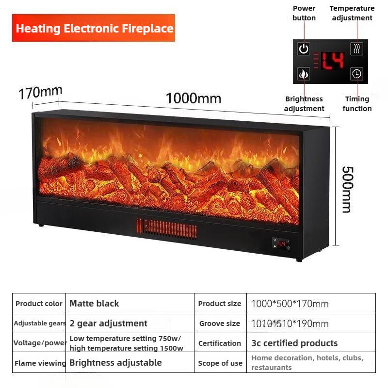 LED Simulation Flame European Style Electric Fireplace Embedded Decorative Cabinet Home Heater Hotel 4D Electronic Fireplace