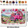 2D Pink Truck Rose Puppy Backdrop Valentine Shoot Banner
