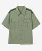Sekeonmonollogeu Nylon Snap Fatigue Work Half Shirt Jacket [Khaki]_Sesh011Khaki