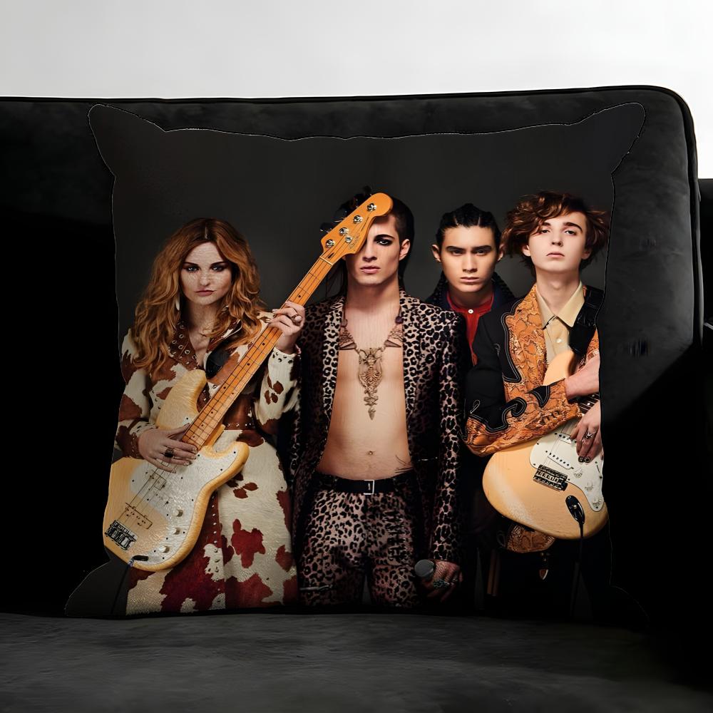 M-Maneskin Band Cushion Cover Pillowcase Ultra Soft Skin Friendly Fabric Cloud Like Comfort & Concealed Zipper