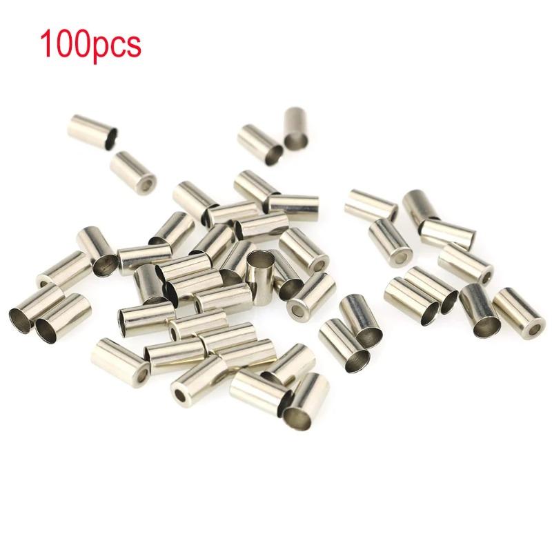 

50/100 шт. Велосипедные 5 мм наконечники для оплетки тормозного троса, заглушки, колпачки для концов тросиков для MTB и шоссейных велосипедов, колпачки для тормозной линии, аксессуары для велоспорта 100pcs серебряный