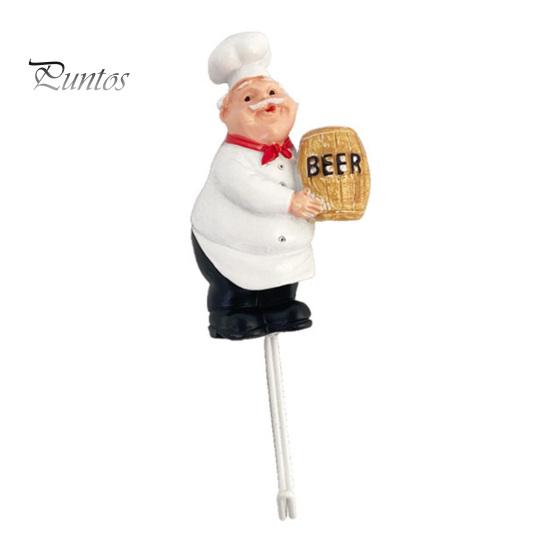 Wall Mounted Hooks for Shopping Bags Chef Style Sticky Hook, Resin Kitchen Organizer, Funny Decor Accessories Adhesive Decorative Hook Spatulas
