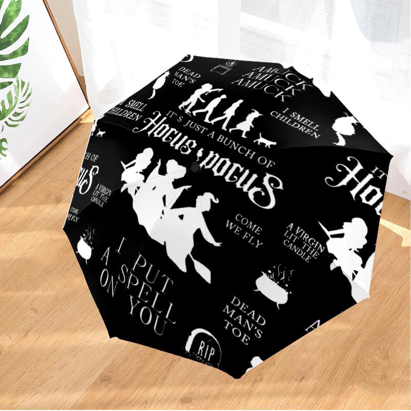Halloween witch Umbrella Folding umbrella, automatic umbrella 8-Frame for Travel, camping Use Gift for Halloween Christmas