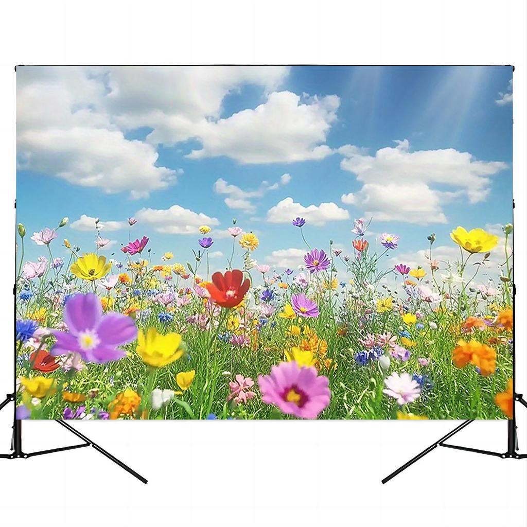 Multi-functional spring garden background cloth with flowers and butterflies - family gatherings