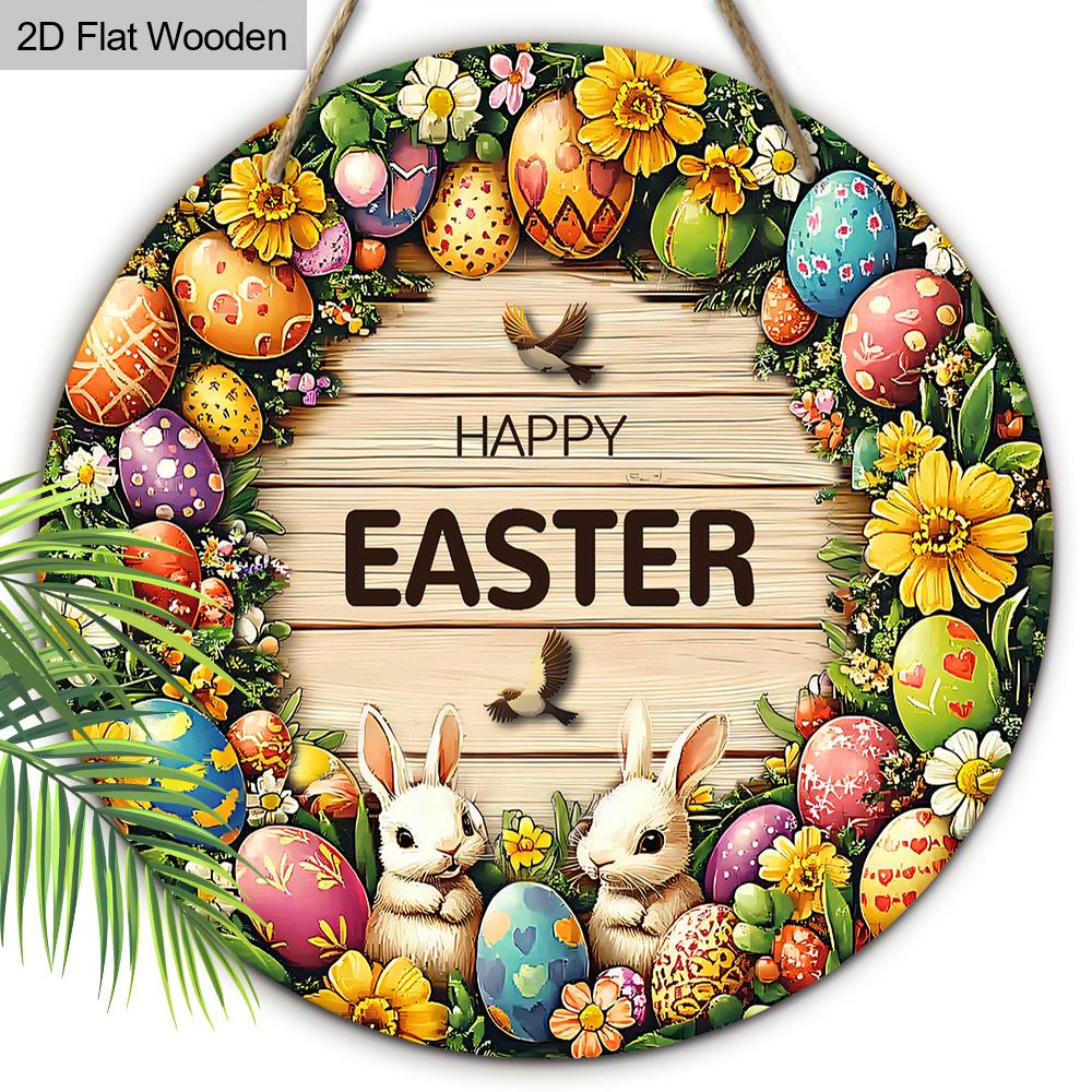 

Деревянный круглый знак «Счастливый пасхальный кролик и яйцо» — для декора двери, стены, дома, комнаты, фермы, улицы, магазина, гаража, бара, сада и кофейни