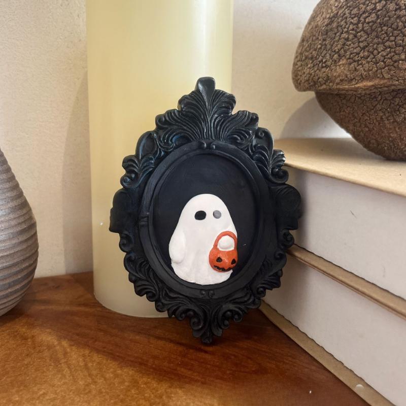 2025 Neu Halloween Gotisch Süßer Geist zum Süßes oder Saures Wandbehang Harzornament Dekoration Desktop-Ornament