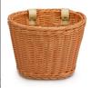 Hand-Woven Rattan-Style Detachable Bicycle Storage Basket for Children's Scooters - Small, Lidless