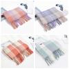 Soft Classic Plaid Scarf Cold-proof Long Neckscarf with Tassel Large Knitted Wool Shawl  Winter