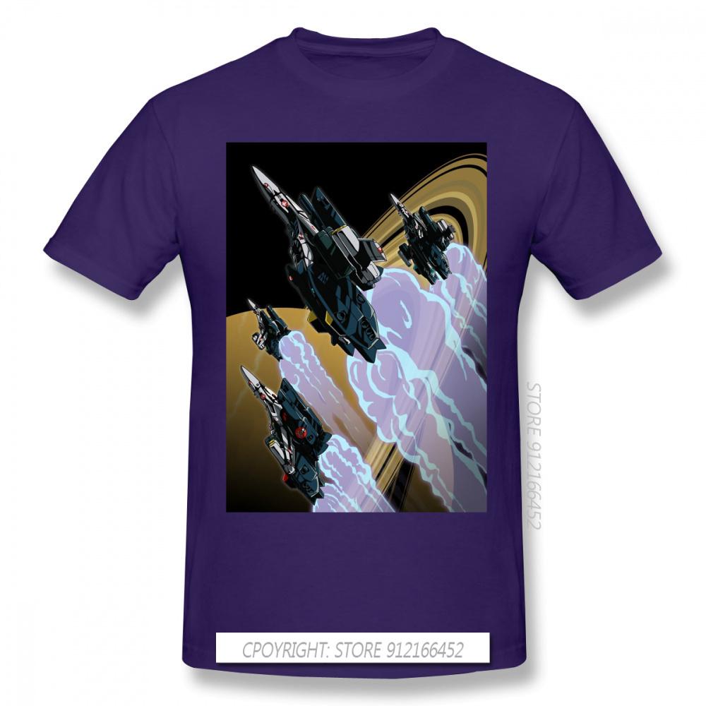 Skull Squadron TShirt Macross UN Spacy Variable Valkyrie Mecha Anime Homme T-Shirts Tee Pure Cotton Oversize Short Sleeve