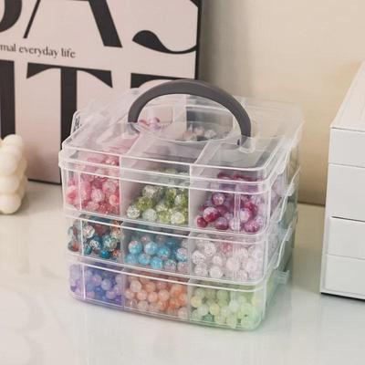 Transparent Portable Beaded Storage Box: Multifunctional Compartment for DIY Jewelry and Bracelet Accessories