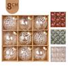 9 Stück 8 cm Transparente PET-Weihnachtsbaumkugel-Ornamente Lackiertes Finish Für Festliche Haus- Und Bürodekoration