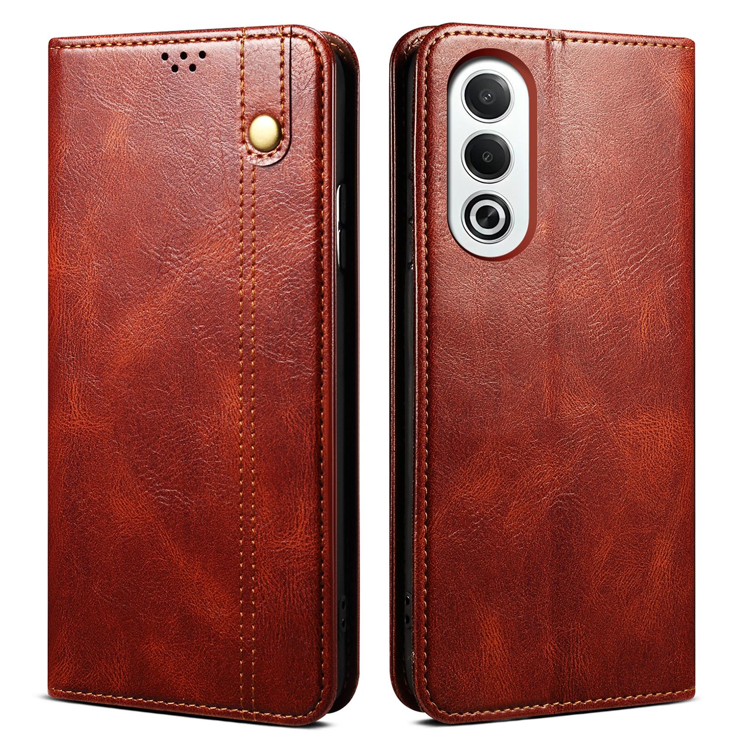 

For Oppo K12x 5G (India) Case Crazy Horse Texture Waxy Leather Wallet Stand Cover B