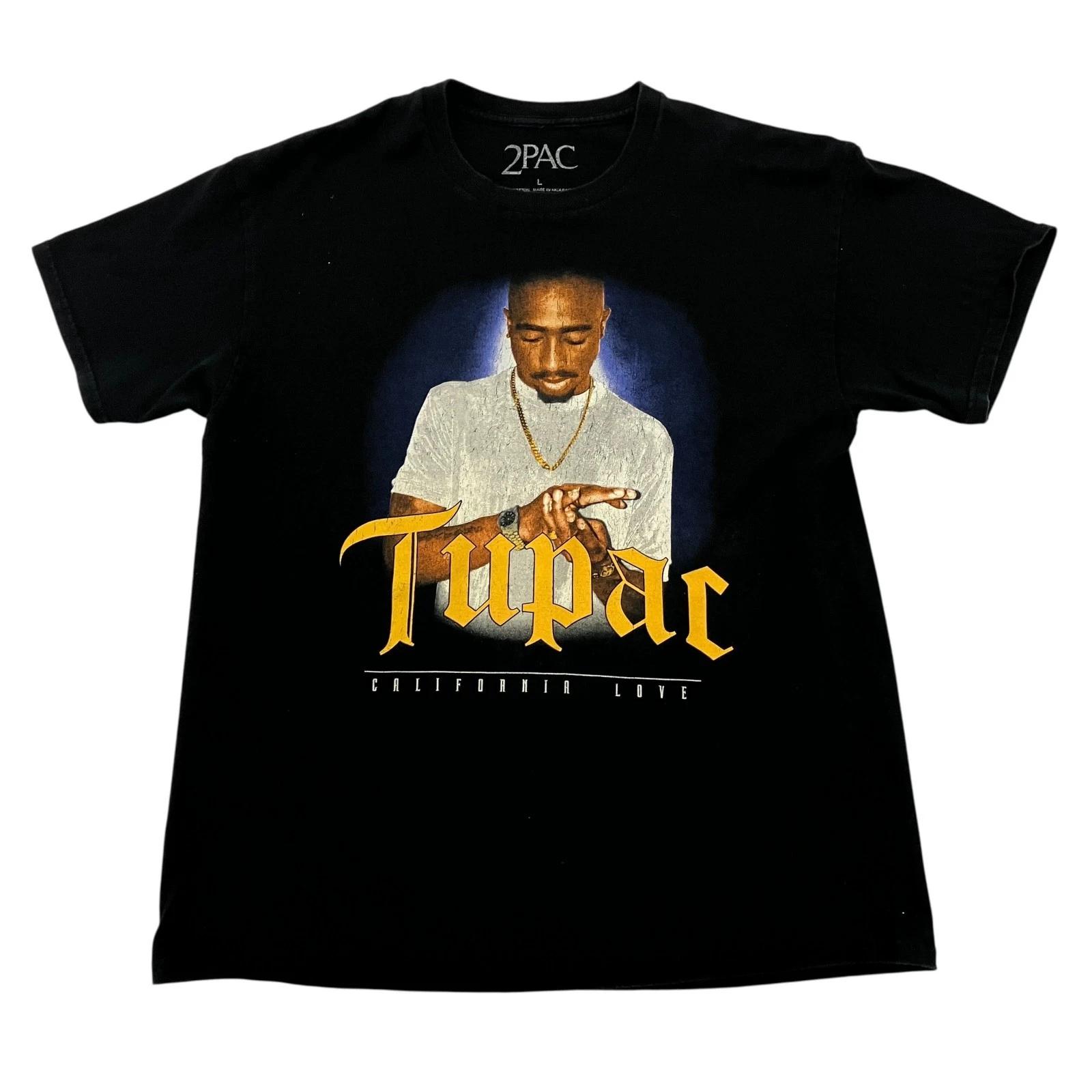 Tupac T Shirt Black Mens Large California Love Graphic Rap Hip Hop West Coast XXXXL