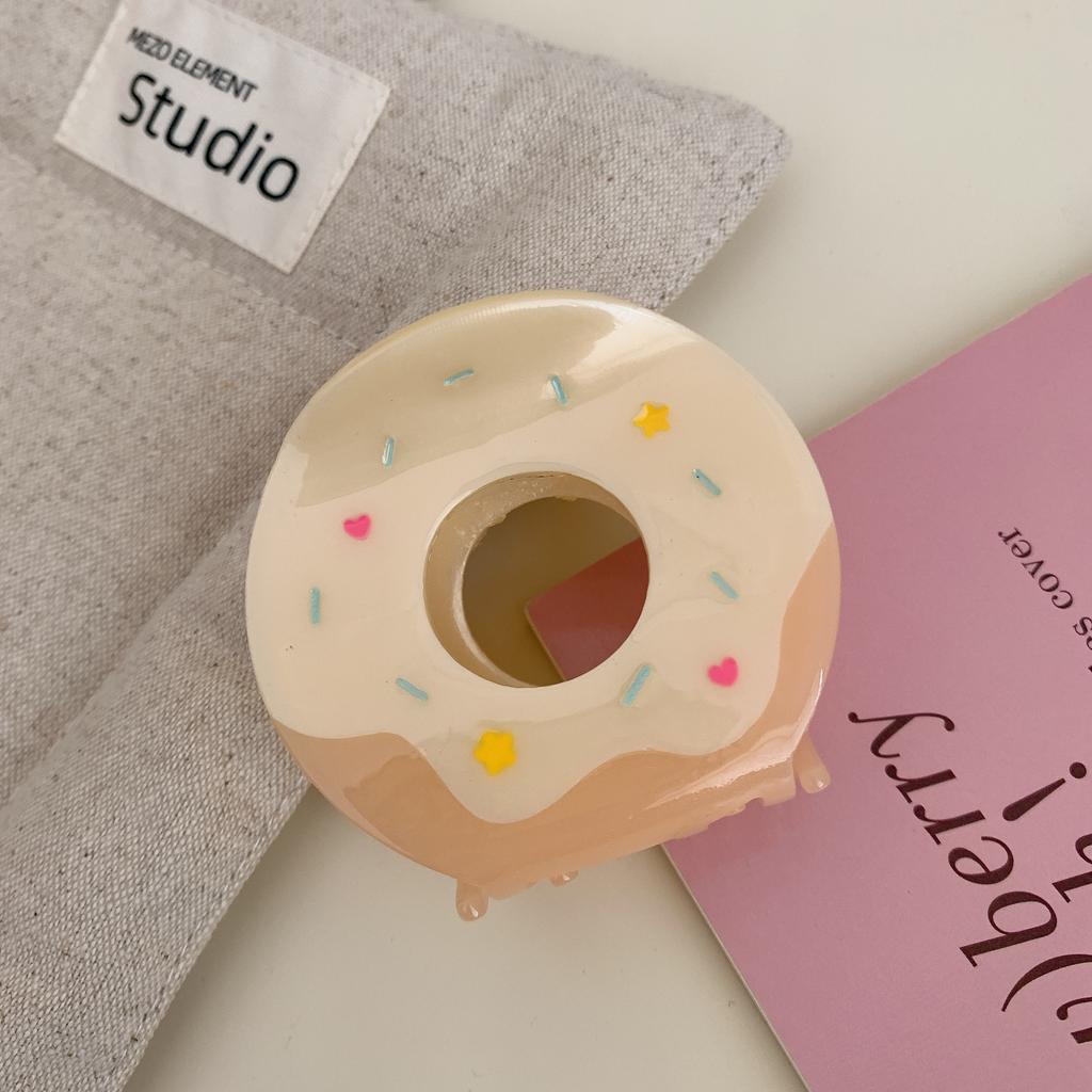 1pc  New Acetic Acid Hair Grab Creative Donut Hair Clip Cute Round Grab Clip Back of Head Disc Hair Shark Clip Hair Accessory