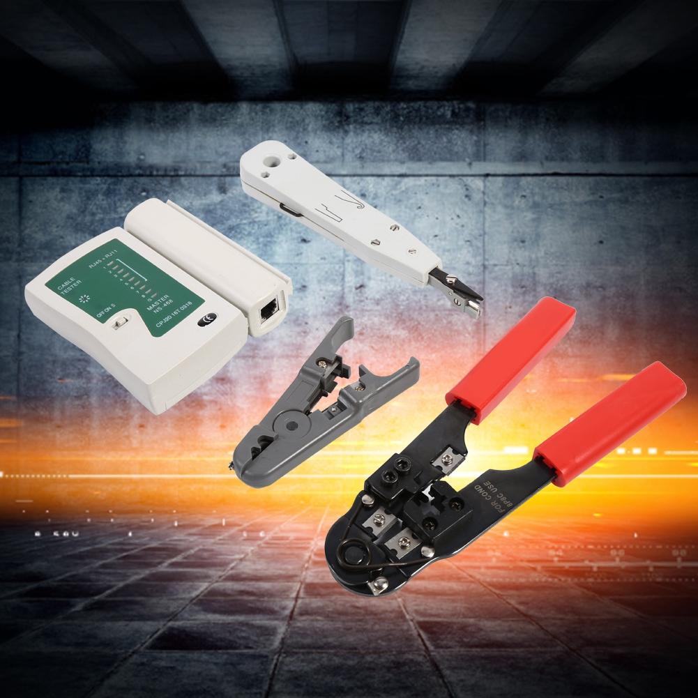 RJ45 RJ11 LAN Network Tool Set Kit Cable Tester Crimper Wire Cutter Punch Down