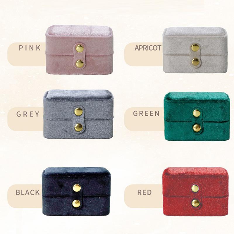 Mini Flip-Top Ring Box Portable Stud Earrings Jewelry Box Oval Velvet Ring Storage Box Jewelry Boxes And Packaging