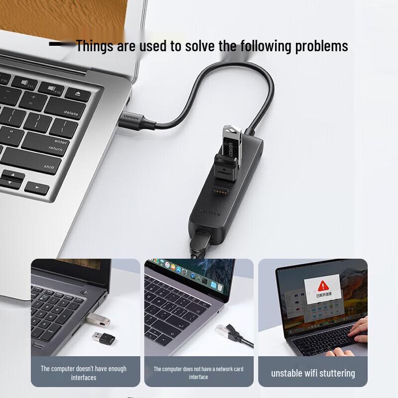 UGREEN USB 2.0 Ethernet-Adapter-Hub (CN-Version)