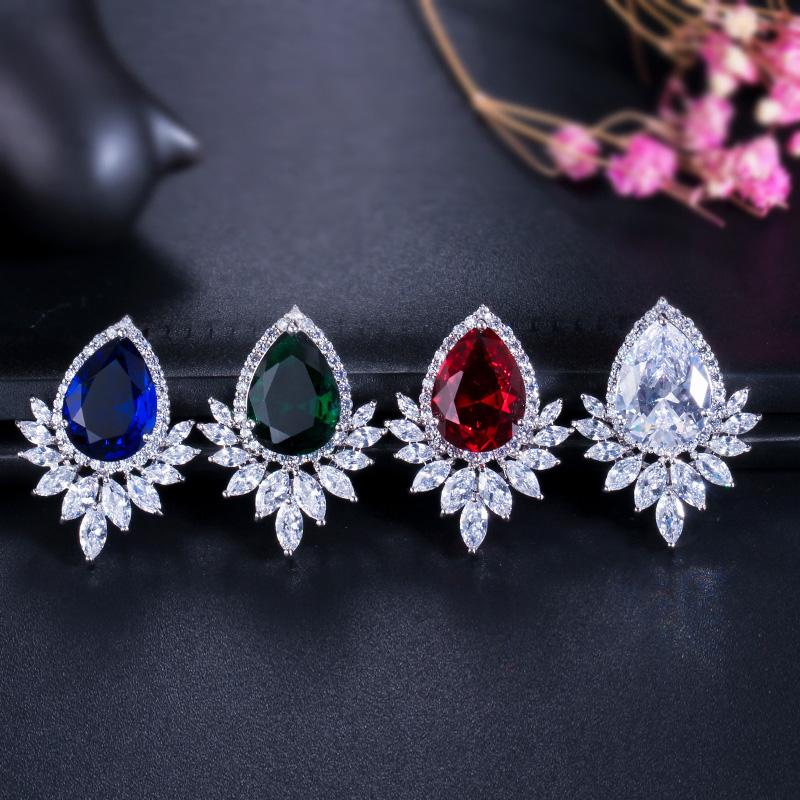 CMM Multi Shaped Big Cubic Zirconia Stud Earrings