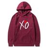 Mens Oversized Hooded Sweatshirt With XO Letter Print Loose Fit Streetwear Casual Top