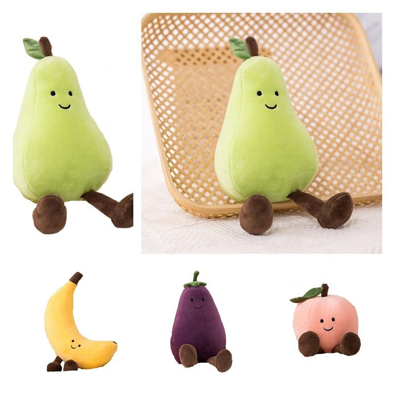 Adorable Fruit Party Plushies For Kids- Banana, Eggplant, Peach, And Pear Options!