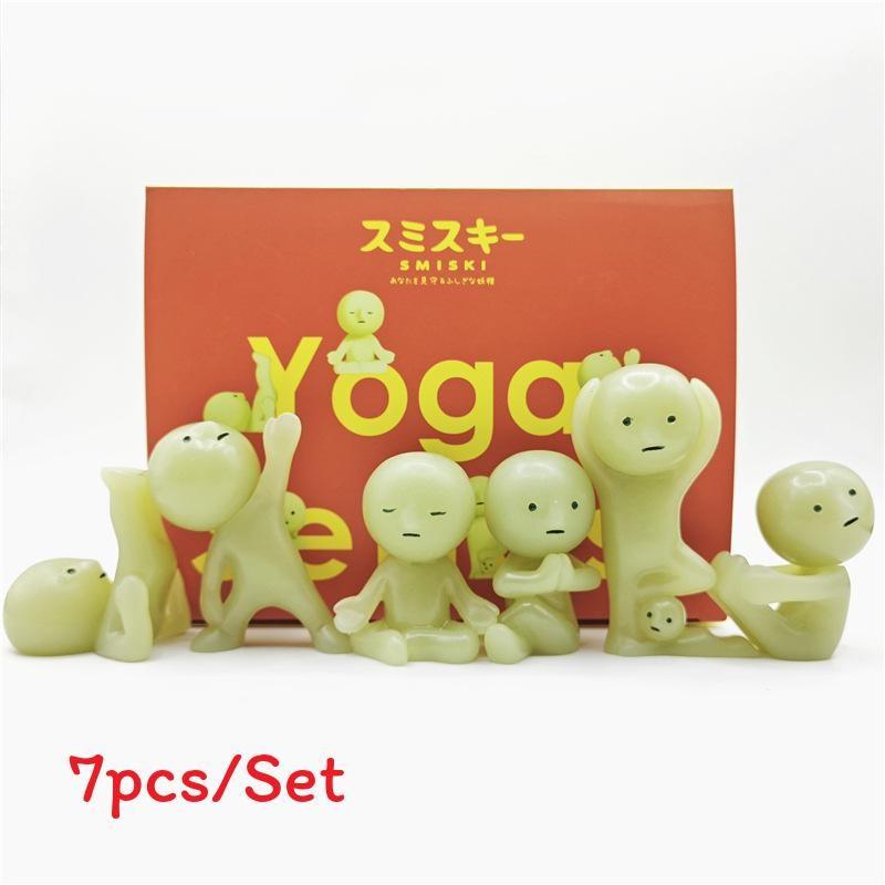 Smiski Luminous Fitness Figures Toy Model For Kids Playroom And Collectors Gift