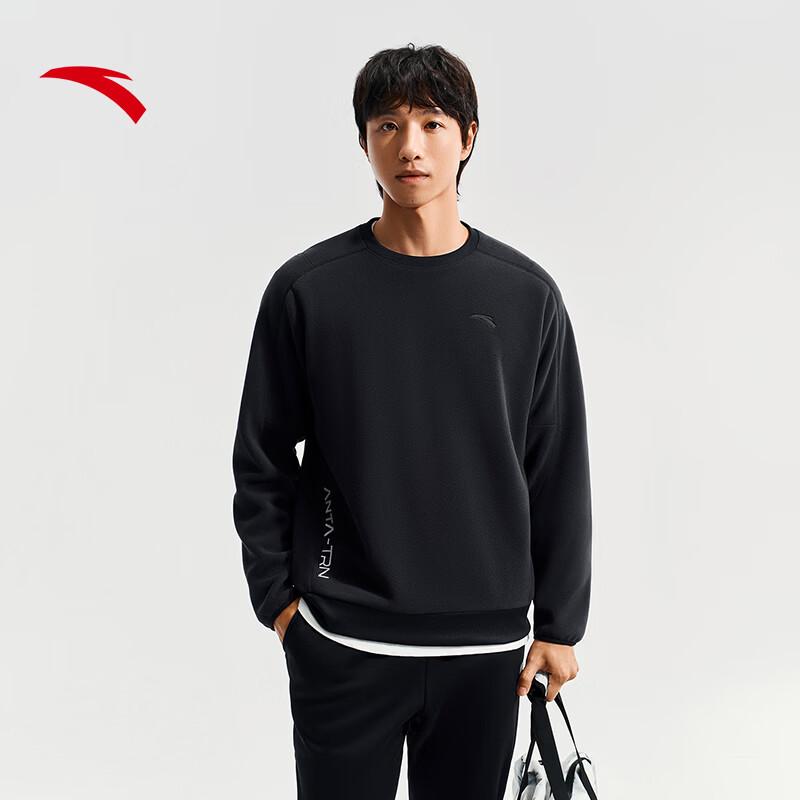 ANTA Men's Fleece-Lined Crewneck Pullover Sweatshirt