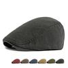Cotton Cap Men's Forward Cap Solid Color Beret British Retro Front and Reverse Cap