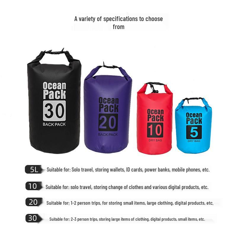 Large Capacity Waterproof PVC Backpack for Outdoor Diving, Mountaineering, and Beach Activities