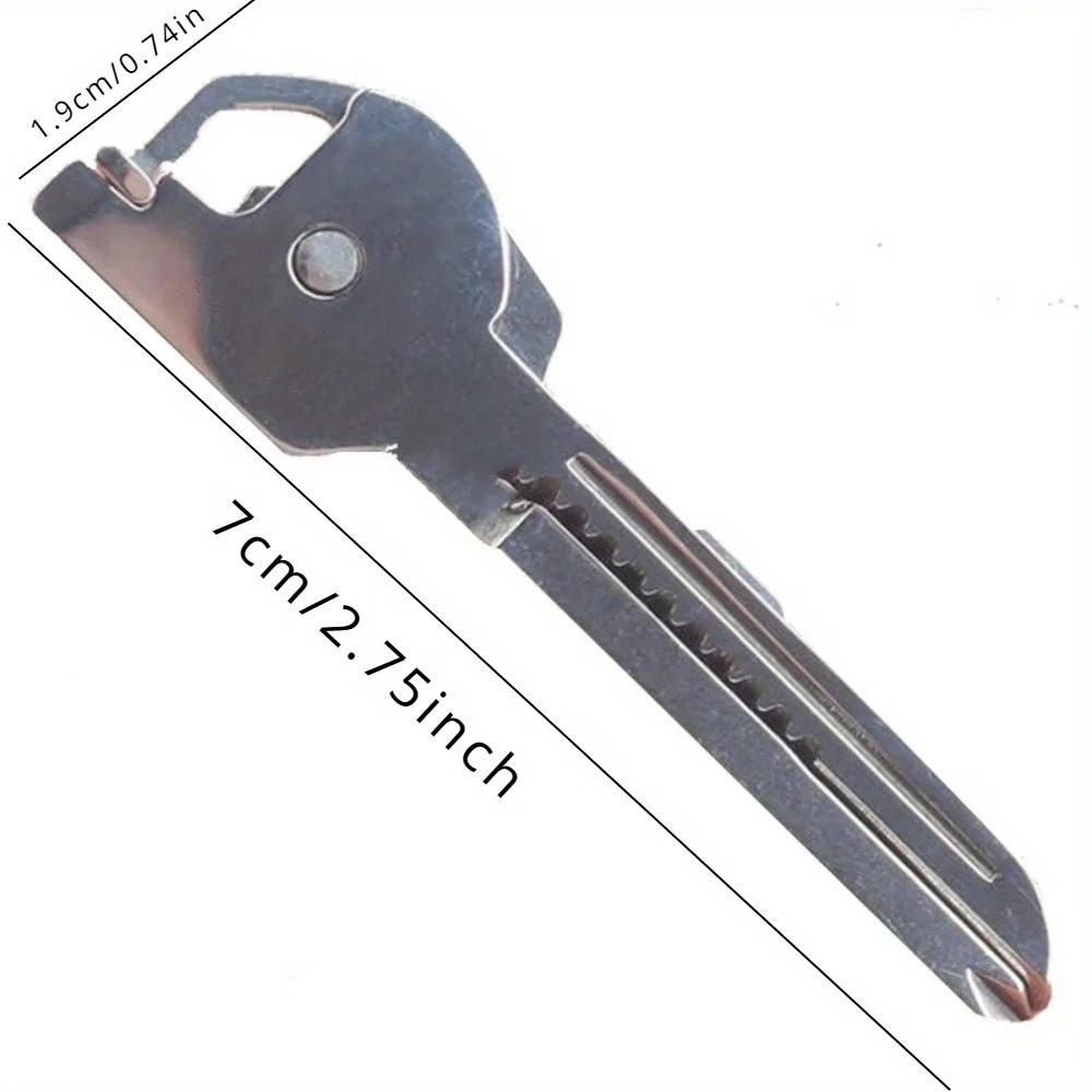 1ks Nový 6 v 1 Klíčový nůž Outdoorová nerezová multifunkční EDC pomůcka Otvírák na láhve Šroubovák Přenosná kombinace