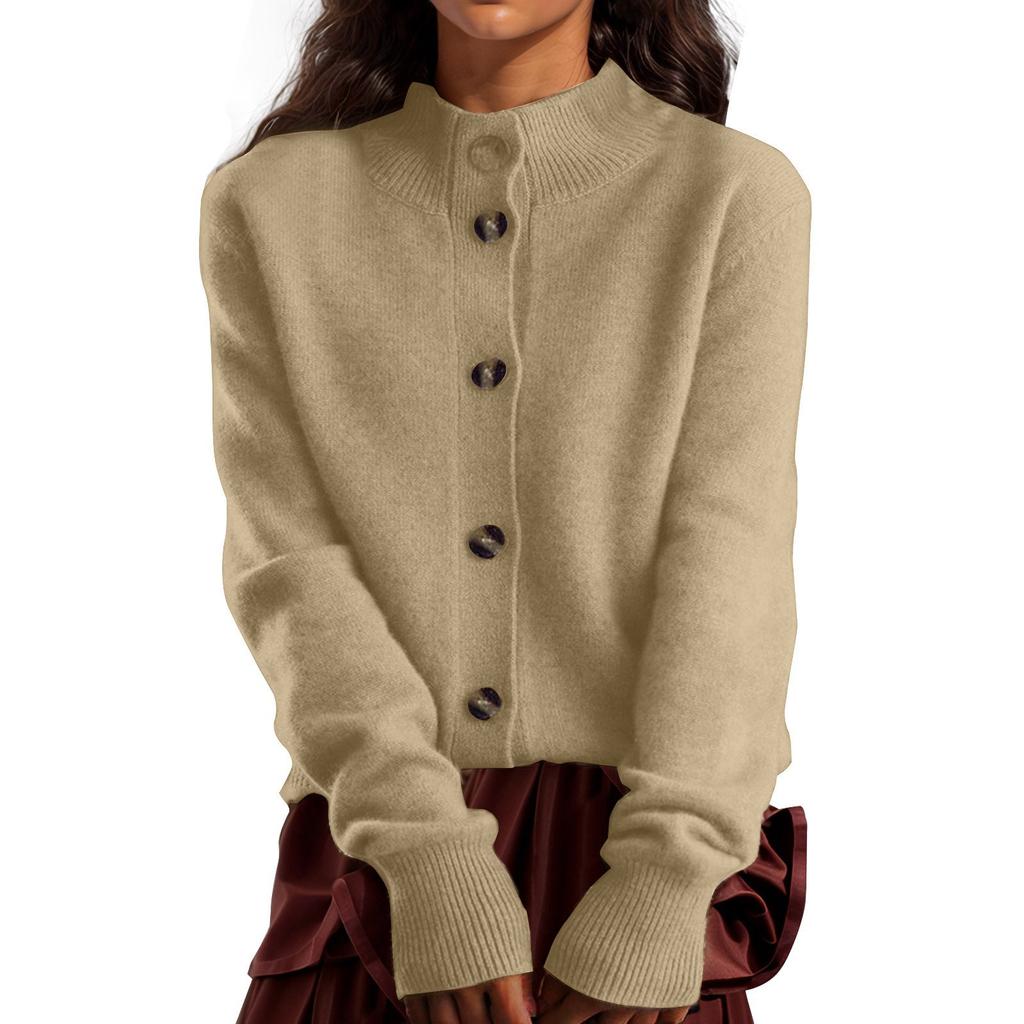 Women's Solid Color Casual Hooded Long Sleeved Knitted Sweater With Pullover And Base Layer Knitted Sweater