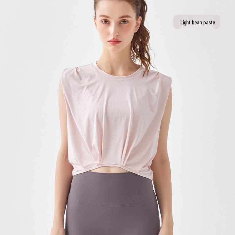 Women's Spring-Summer Sleeveless Jacquard Fitness Tank Top - Lightweight, Loose, Breathable Sports Camisole