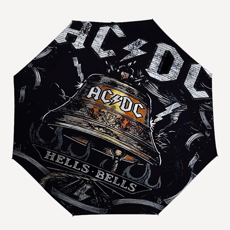 1 szt. AC DC Hells Bells Automatyczny Otwierany Zamykany Parasol Wiatroodporny Daszek, Przycisk Automatycznego Otwierania Zamykania 10139
