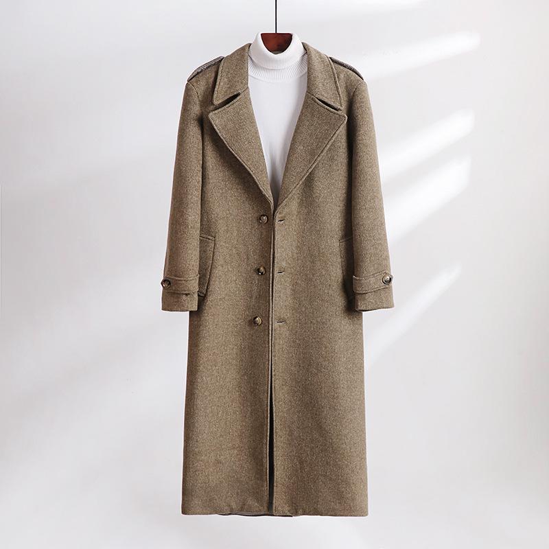 Herrarnas High-End Scoundrel Cool Wool Trenchcoat: Höst/Vinter Superlång Stil