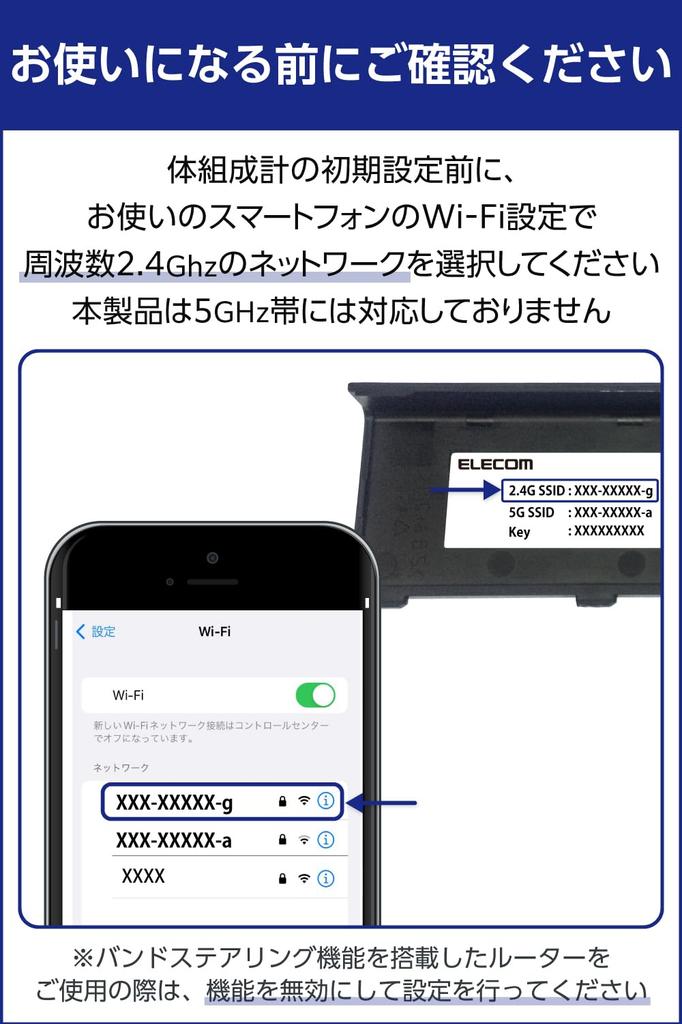 ELECOM Body Composition Meter Weighing Scale Fat Fat Muscle 100g Units Backlit with Dedicated App No Data Transfer Operation Required Can Register 5