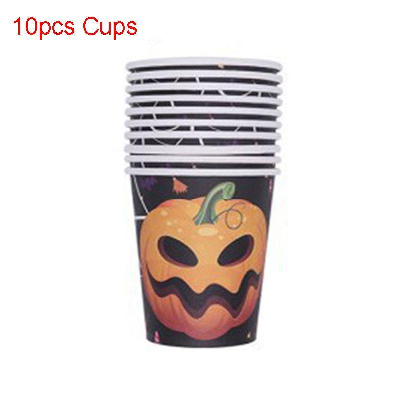 Halloween Party Dekorationszubehör einschließlich Kürbis-Tischdecke und Strohhalme**