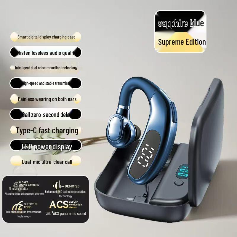 2025 Wireless Bluetooth Single Ear Hook Headphones for Driving, Compatible with Huawei, Vivo, Apple, Oppo, and Xiaomi