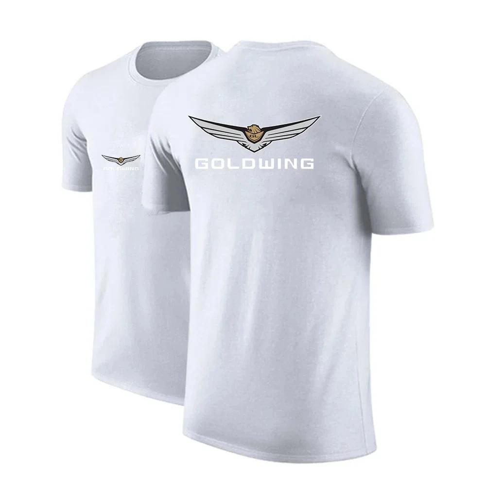 Giappone Motociclo Uomo Cotone di Alta Qualità Casual Stampa Monocolore GoldWing Gl1800 Nuova Maglietta Estiva a Maniche Corte Moda Marca