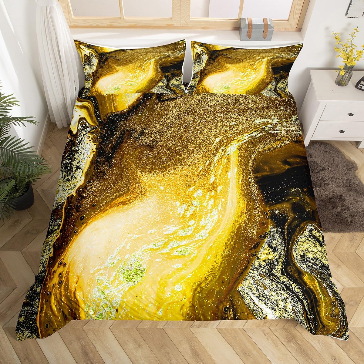 

Marble Bedding Set Marbling Duvet Cover Modern Abstract Art Tie Dye Comforter Cover Stone Marble Quilt Cover Twin Full King Size EU Single(135x200cm)