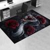 Black Snake and Red Roses Chair Mat Office Carpet, Oversized Rug for Home Decor, Desk Pad Gift, Suitable for Bedroom, Living Room, Various Rooms