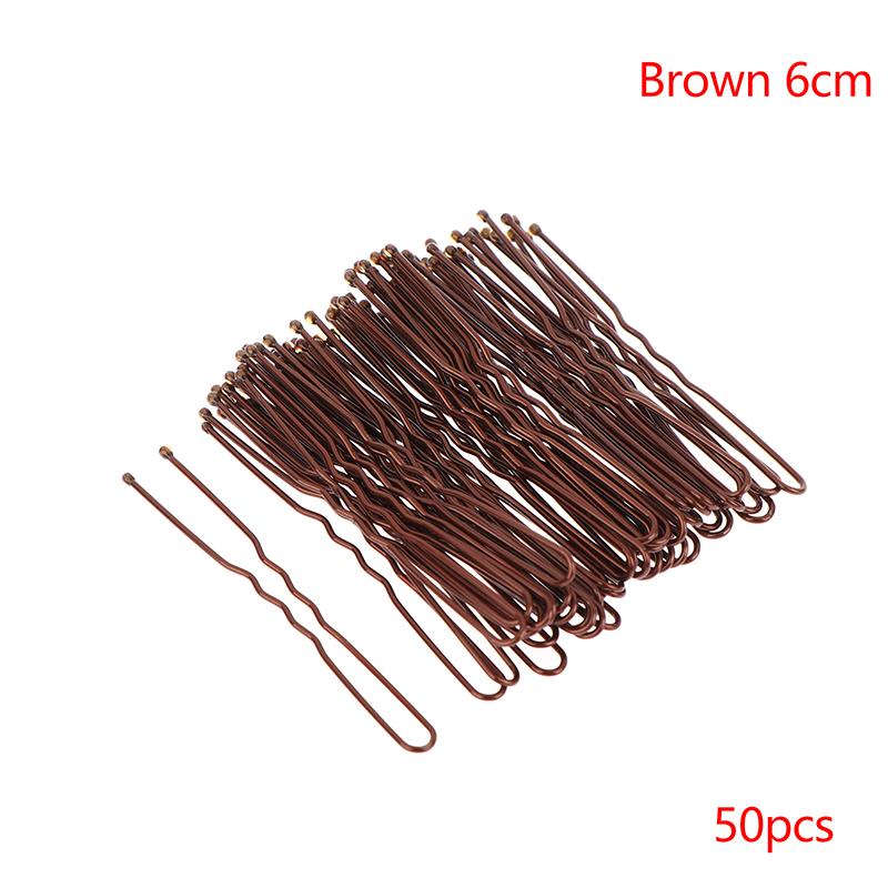 50 KUSŮ/Sáček 6cm/7cm U Tvarované Slitiny Vlasové Sponky Vlnité Sponky do Vlasů Jednoduché Kovové Sponky do Vlasů Sponky Nástroje pro Svatební Účesy Vlasové Sponky