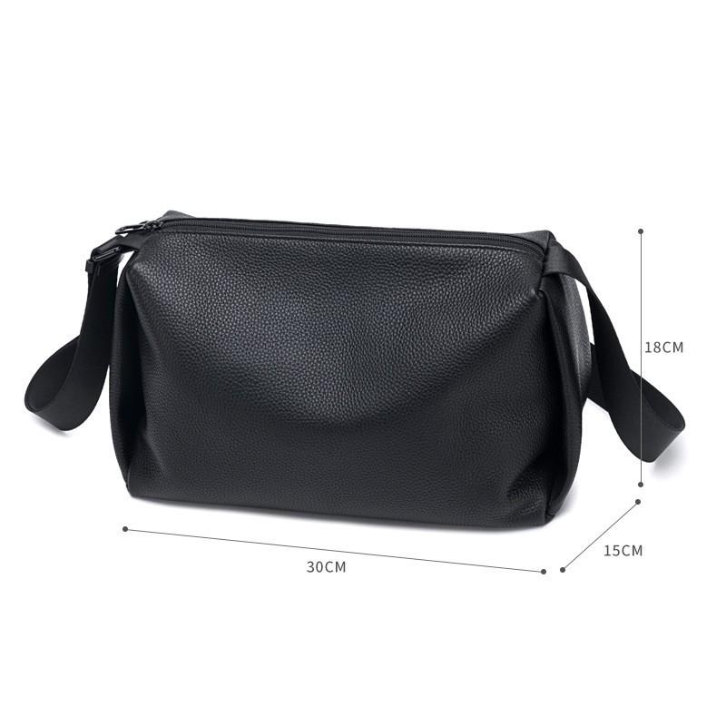 Minimalist Leather Shoulder Bag Men High-end Sensory Communication New Men s Backpack Crossbody Casual 30x15x18