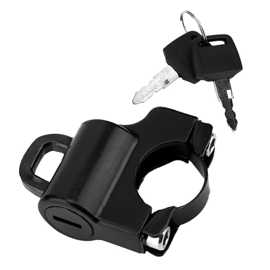 22mm Handlebars Universal Motorcycle Helmet Security Lock Padlock with 2 Keys (Black)