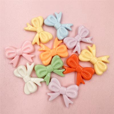 Charm Jelly Colored Accessory Material DIY Accessory Bowtie Bowknot Beads Handmade Material Jewelry Accessories Hairpin Ornament 5Pcs 22.5*29mm