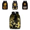 Bendy And The Ink Machine Kids Backpack With Breathable Oxford Fabric For School Use