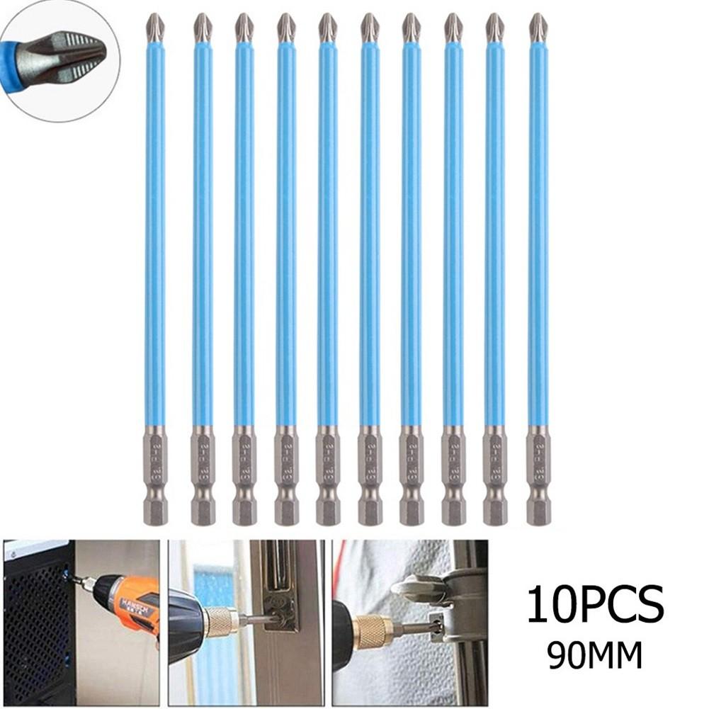 10PCS 150mm 1/4 Hex Shank Fits Magnetic PH2 Long Reach Electric Screwdriver Bits