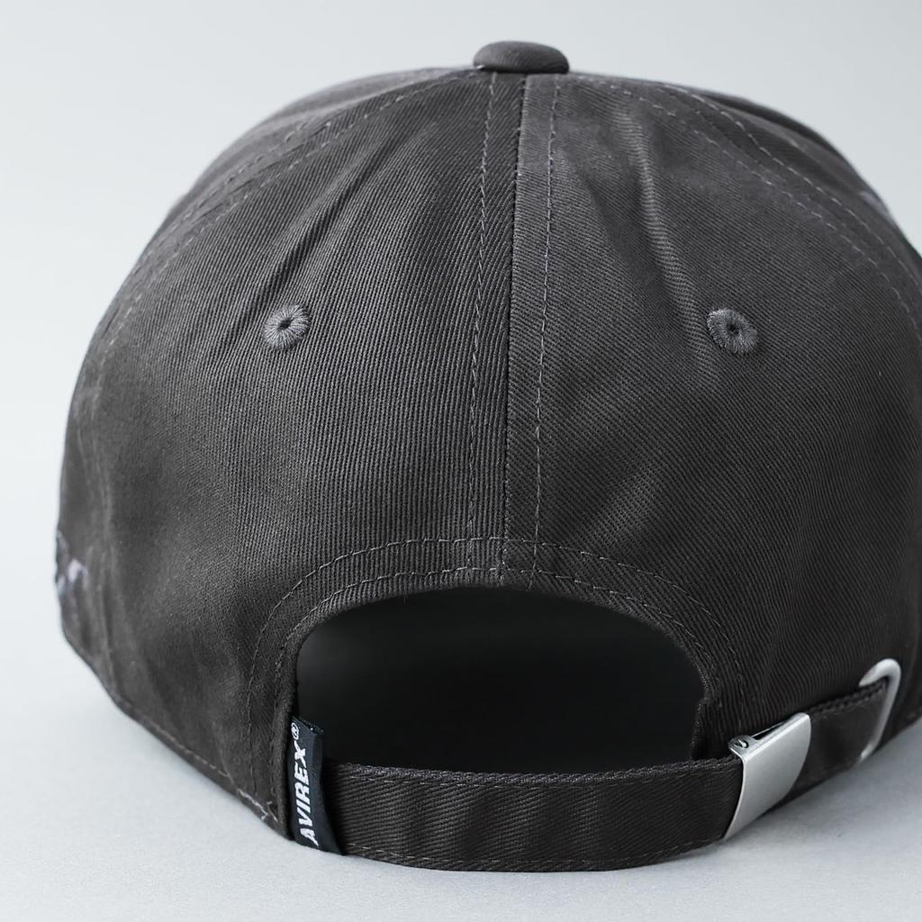 AVIREX ARMY Military Embroidered Baseball Cap for Men Free US BASE 6-Panel Low-Profile (JP, Alphabet, Size, Charcoal)