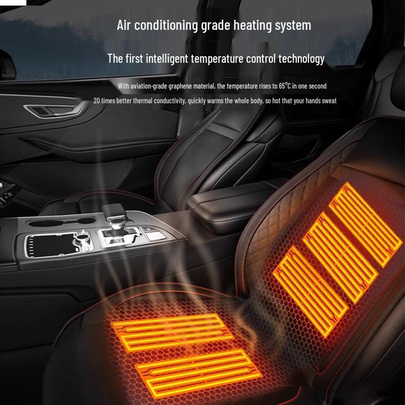 Graphene Electric Heated Seat Cushion, 12V Universal Winter Car Pad, Plush Single Mat, Comfortable Heating.
