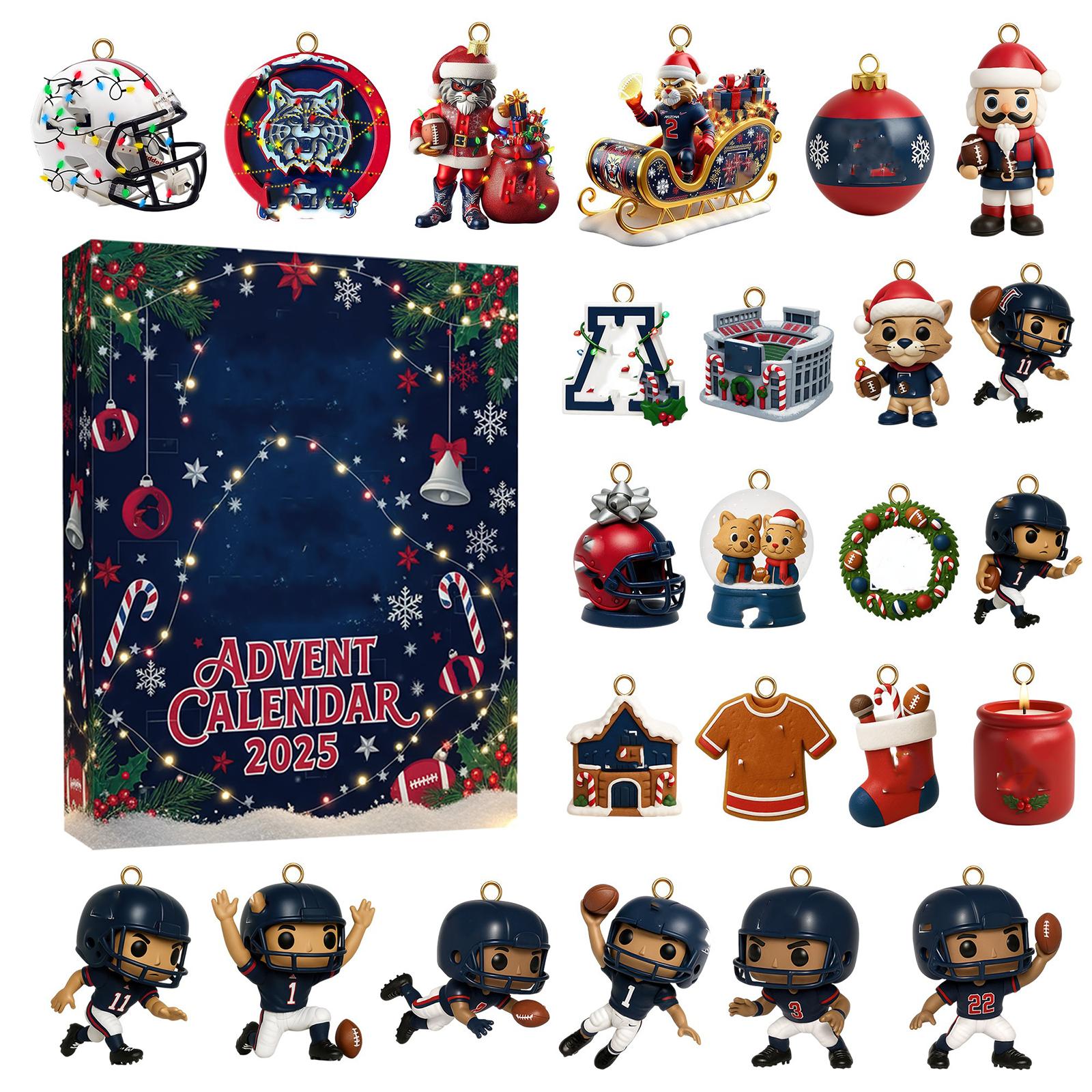 

2D Самолет+коробка +24 шт. Коробка для обратного отсчета «Дикие коты» Рождественский адвент-календарь One Size синий